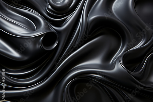 liquid silver, black, oil waves backgroung, Petroleum, fluid lines, liquid metal effect, with swirling patterns