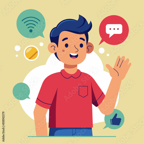 Vector illustration: Speaker with gestures