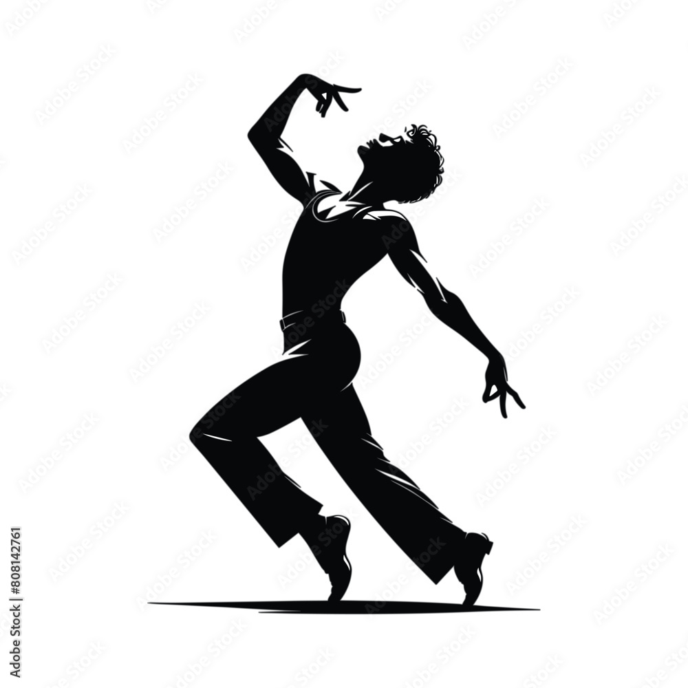 Black silhouette of Jazz dancer vector Black silhouette of Jazz dancer vector
