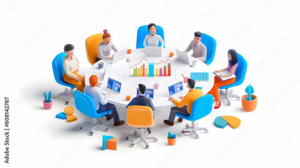 3D Flat icon: Sales Team Discussing Lead Generation Techniques in a Meeting to Explore New Methods to Expand Customer Base and Increase Revenue in Isometric Scene 3D Flat icon: Sales Team Discussing Lead Generation Techniques in a Meeting to Explore New Methods to Expand Customer Base and Increase Revenue in Isometric Scene