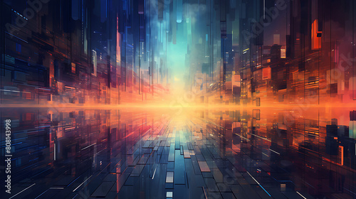 Produce an abstract background inspired by futuristic cityscapes. photo