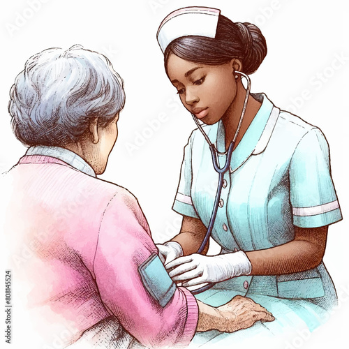 ilustração do atendimento de uma enfermeira  photo
