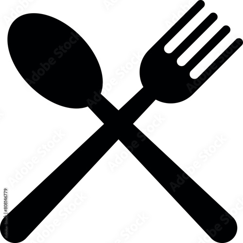 Kitchen fork spoon icon. Utensils signs and symbols.