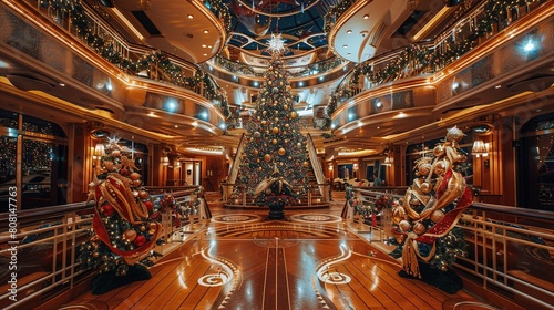 Festive cruise ship decorations , Holiday cruise itinerary photo