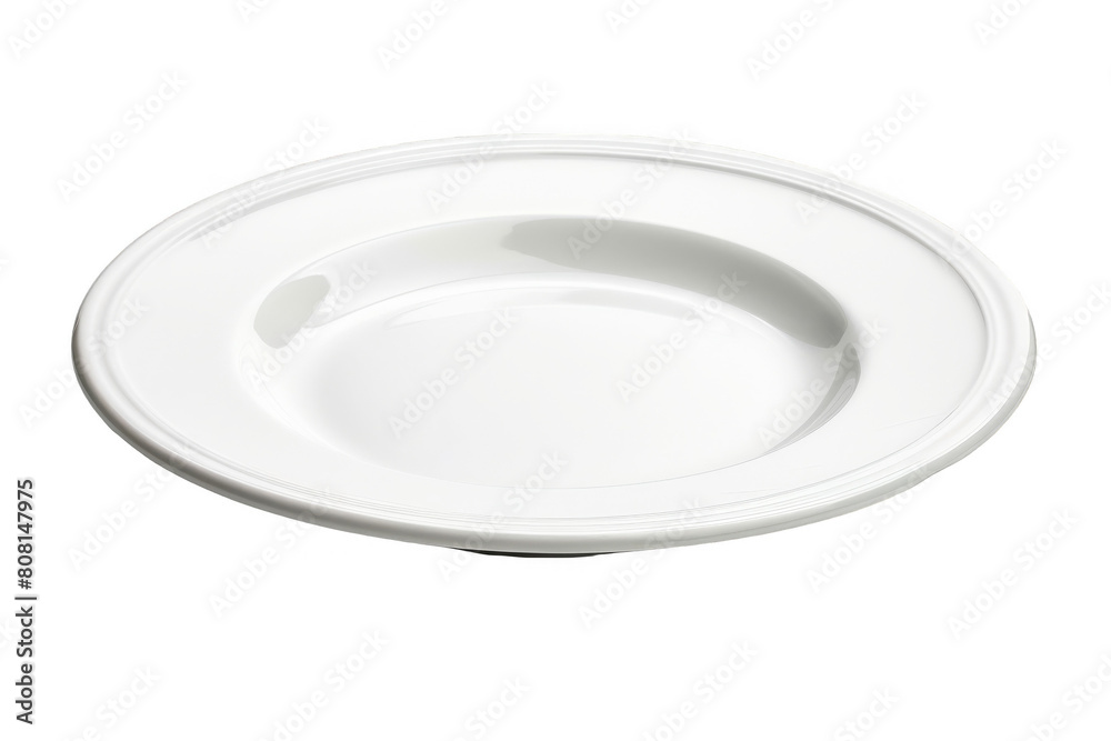 Ceramic white plate displayed on transparent background PNG. Ceramic white plate displayed on transparent background PNG.