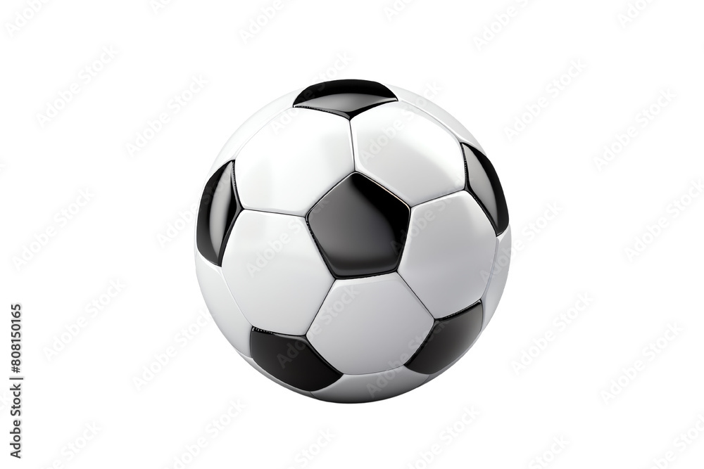 Black and white soccer ball on a transparent background. Mind Foto Poster Wandbilder bei EuroPosters