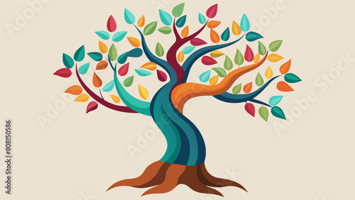 A clay sculpture of a tree with twisted and gnarled branches but with delicate and colorful leaves symbolizing the patients resilience and growth.