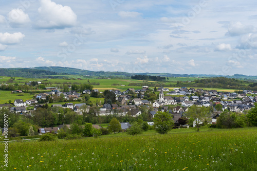 Landscape view with the german village Medelon