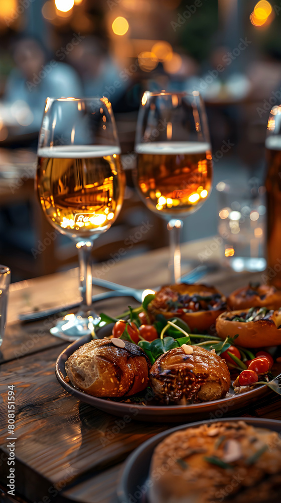 Exquisite Beer Pairing Dinner in Gourmet Restaurant: Ultra Realistic Concept Exquisite Beer Pairing Dinner in Gourmet Restaurant: Ultra Realistic Concept