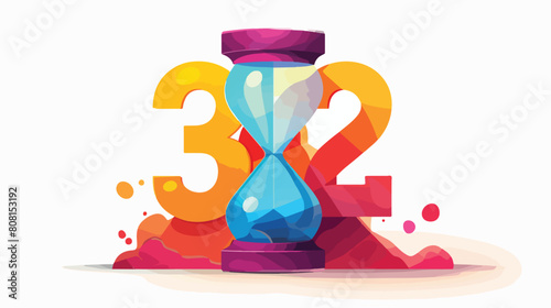 Colorful 3 days left sticker with flat geometric sh photo