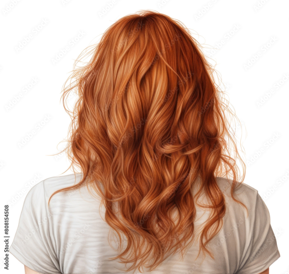 Naklejka premium PNG Adult woman hair red.
