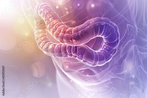 Abstract image of the human intestine, concept of diseases, diagnosis and treatment of intestinal and colon diseases. photo