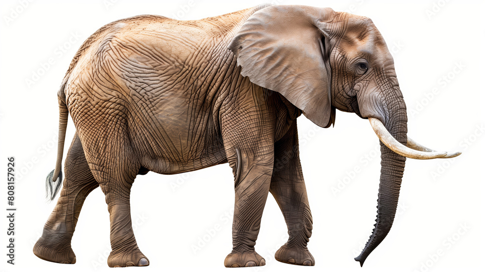 Fototapeta premium African elephant isolated on white background