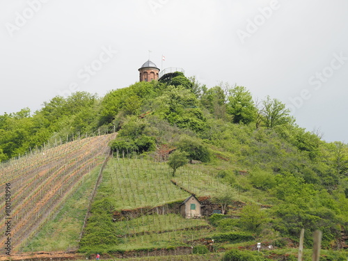 Zell an der Mosel mit Pulverturm, Friedhof und Stadtübersicht photo