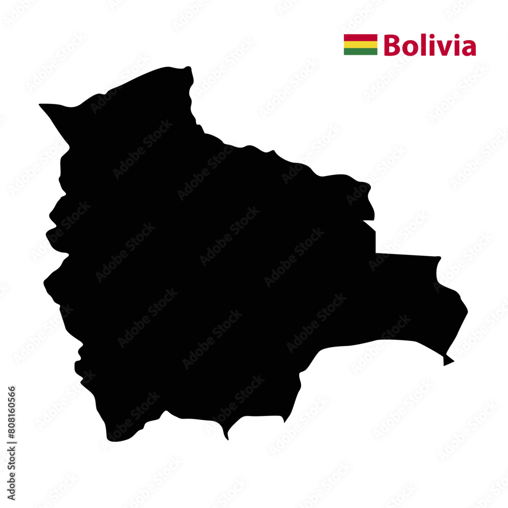 3d map of Bolivia. Bolivia Flag vector map and image 3d map of Bolivia. Bolivia Flag vector map and image