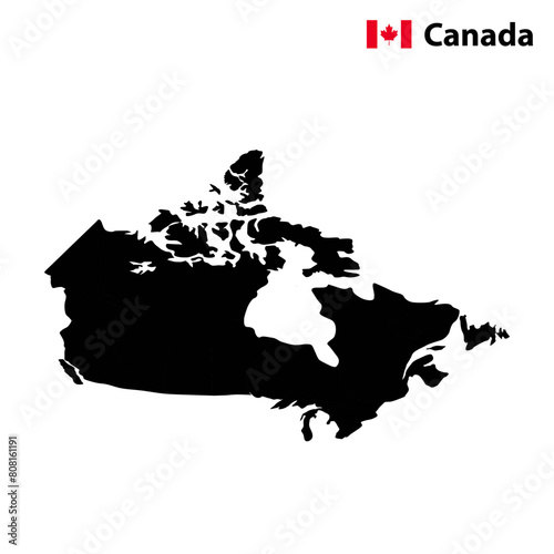 vector 3d map of Canada. Canada flag map photo