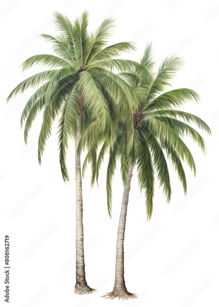 Obraz premium PNG Palm trees drawing plant tranquility.