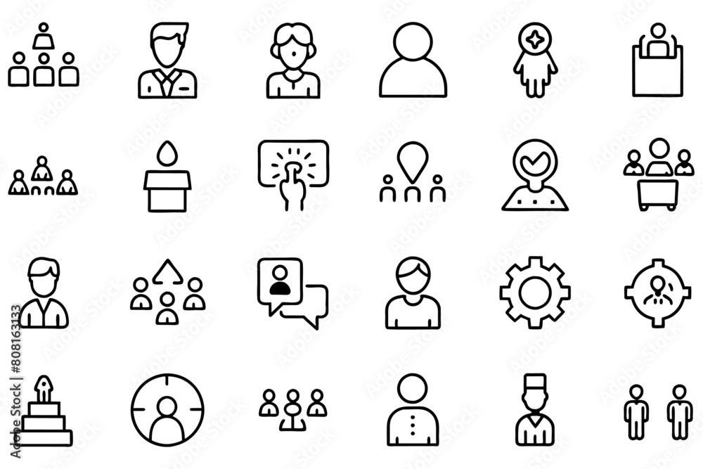 Company related simple line icons