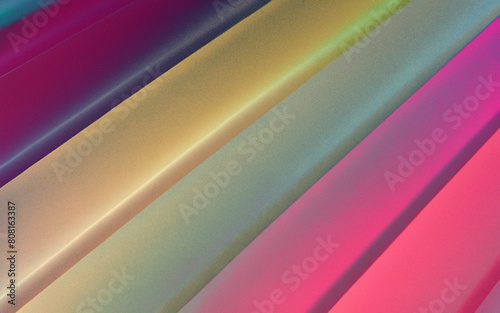 Grainy rainbows in spring. Pastel y2k beams of light. Gradient colours and lines backdrop.  (ID: 808163387)