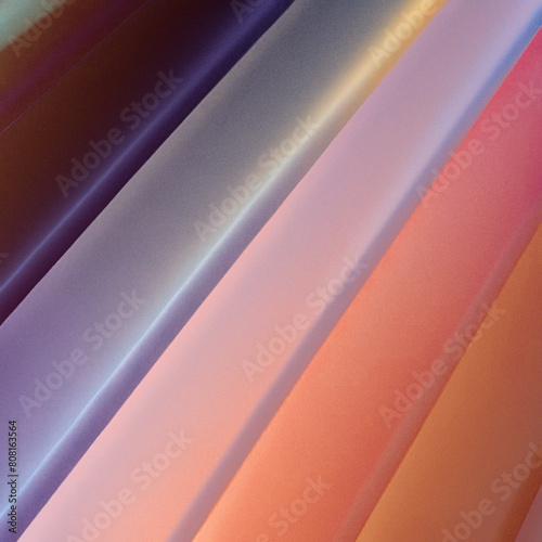 Grainy rainbows in spring. Pastel y2k beams of light. Gradient colours and lines backdrop.  (ID: 808163564)
