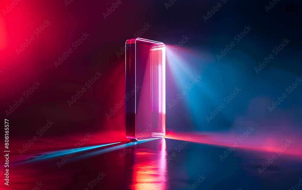 Wallpaper of virtual Mobile Phone on digital background, abstract technology concept, realistic illustration Wallpaper of virtual Mobile Phone on digital background, abstract technology concept, realistic illustration