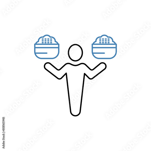 food addiction concept line icon. Simple element illustration. food addiction concept outline symbol design.