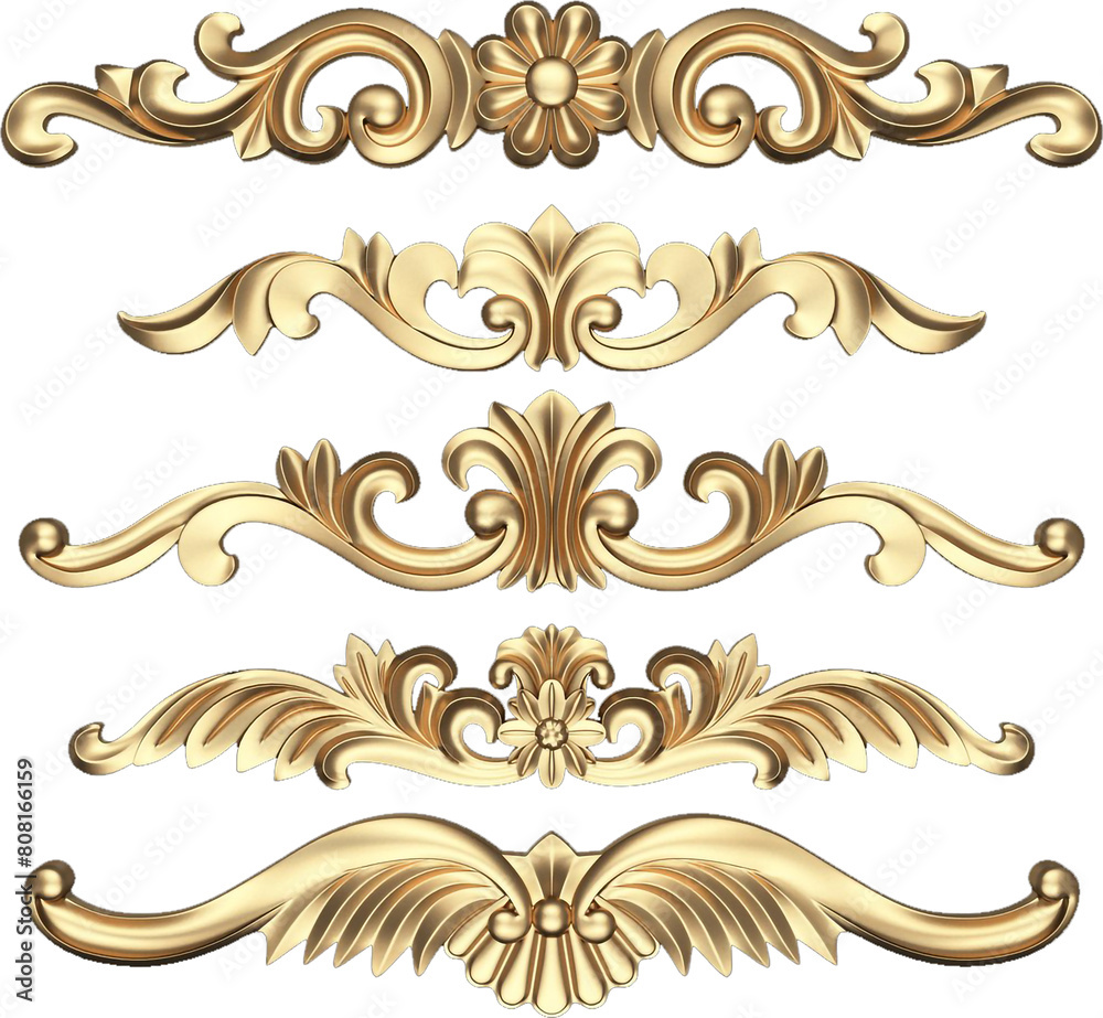 set of golden ornate frames
