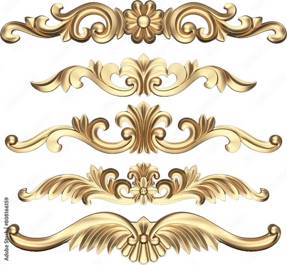 set of golden ornate frames set of golden ornate frames
