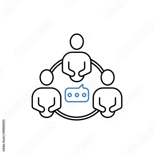 support group concept line icon. Simple element illustration. support group concept outline symbol design.