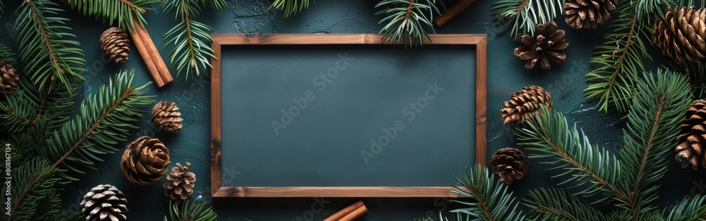 Festive Frame Amidst Pine and Cones Festive Frame Amidst Pine and Cones