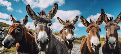 herd of donkeys in nature © aninna