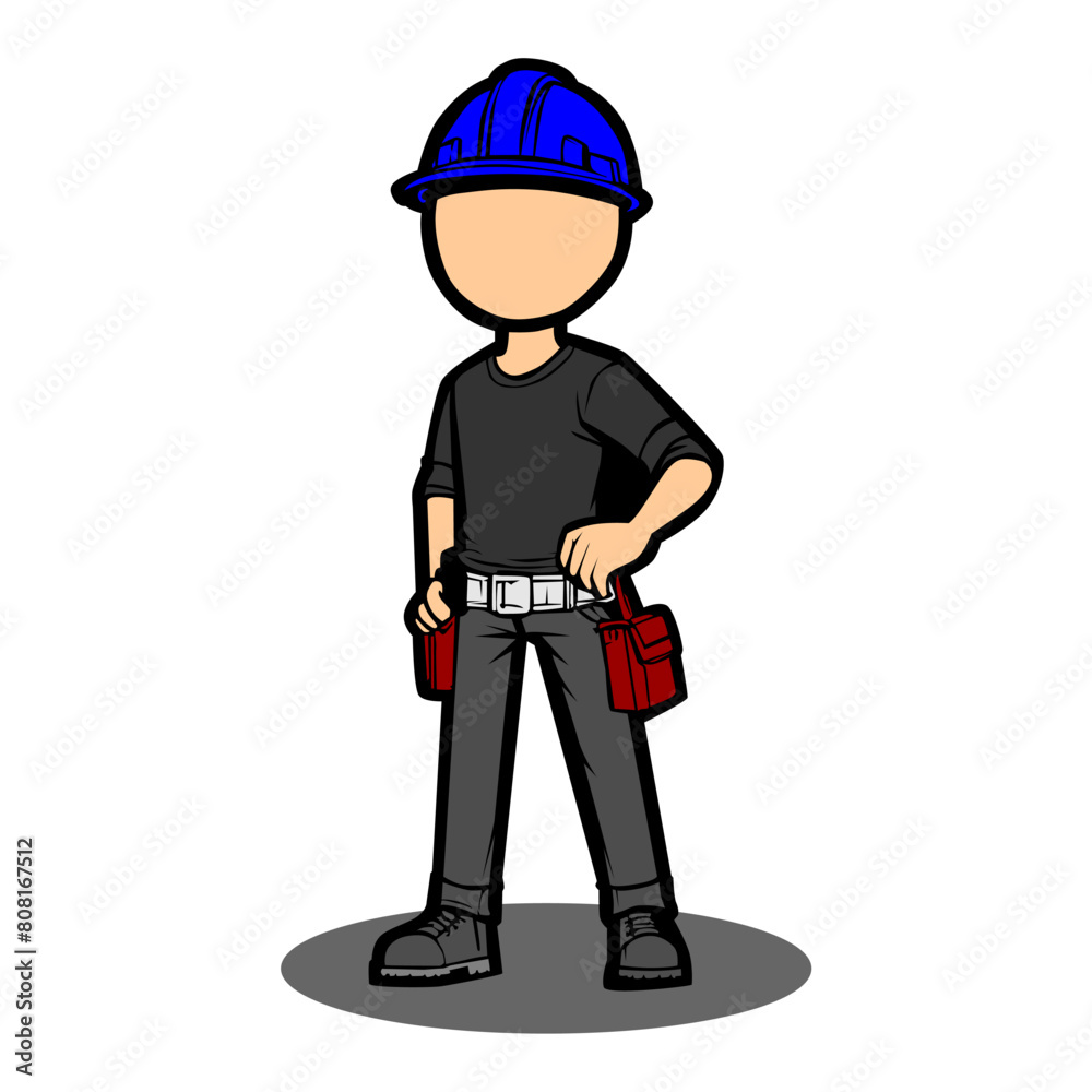 Animation of a handyman wearing a blue helmet
Animation of a handyman wearing a blue helmet