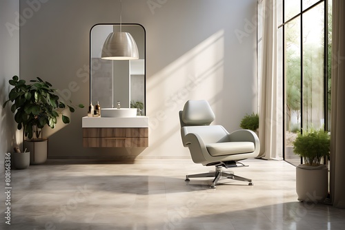 Interior of a modern beauty salon. 3d rendering mock up