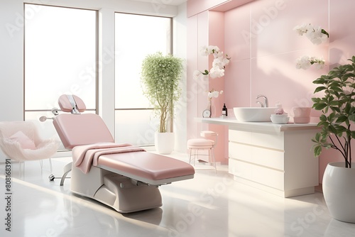 Interior of a modern beauty salon. 3d rendering mock up