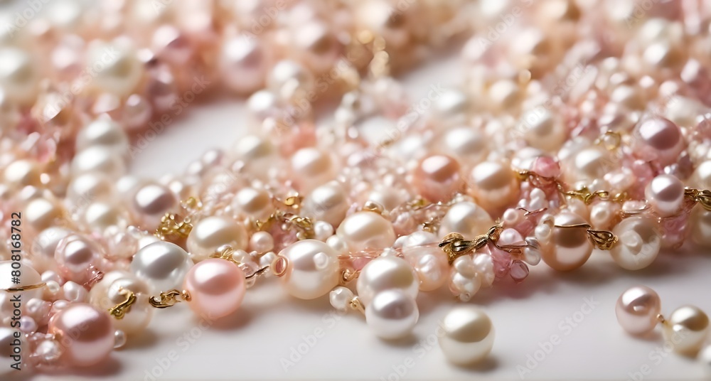 Expensive and luxurious Japanese saltwater Akoya pearls on strands of white, pink and golden organic gems ready to be made into necklaces and sold in jewelry store. See Less
Expensive and luxurious Japanese saltwater Akoya pearls on strands of white, pink and golden organic gems ready to be made into necklaces and sold in jewelry store. See Less