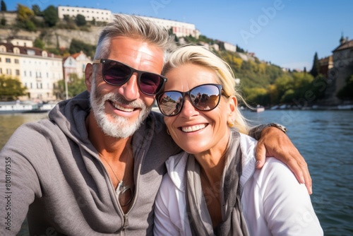 Elderly couple enjoying luxury yacht trip  securing retirement happiness with life insurance plans © sorin