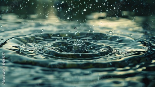 water drop on water surface. © Nijat