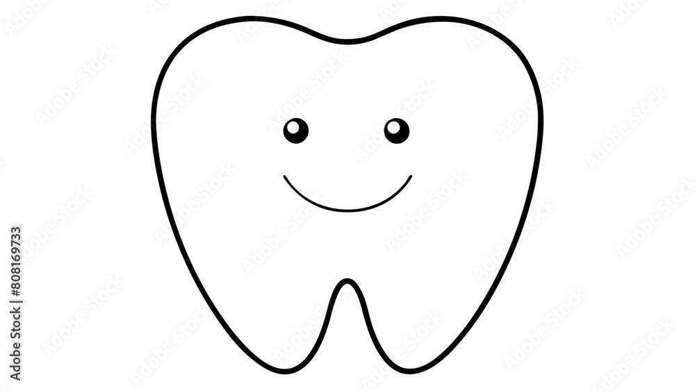 Happy Tooth Vector Illustration - simplistic yet charming vector illustration of a tooth with a happy, smiling face Happy Tooth Vector Illustration - simplistic yet charming vector illustration of a tooth with a happy, smiling face