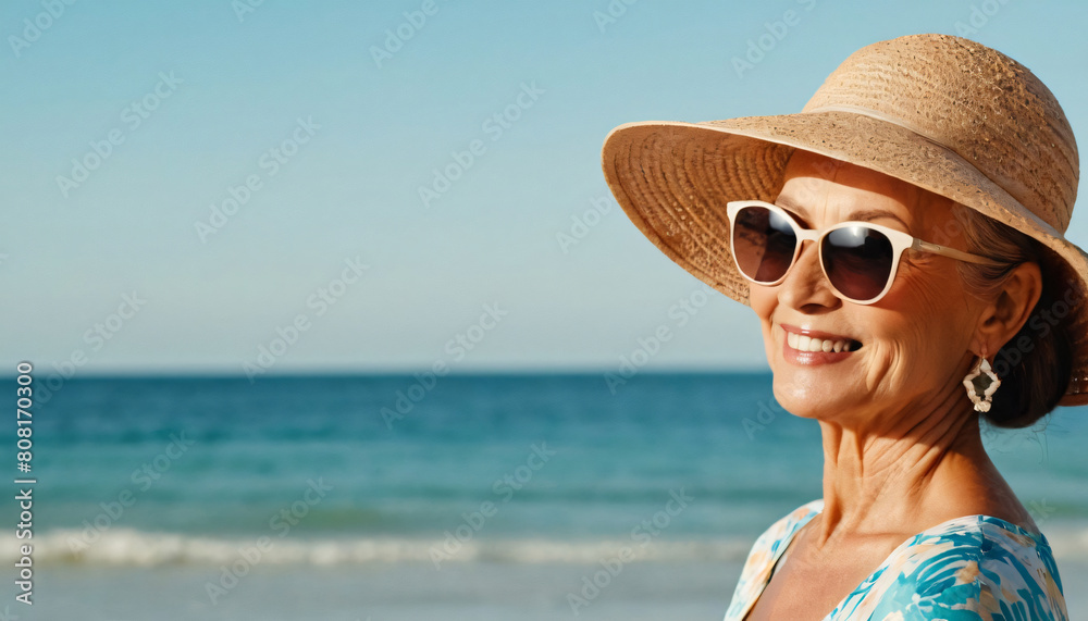 older woman on the beach
