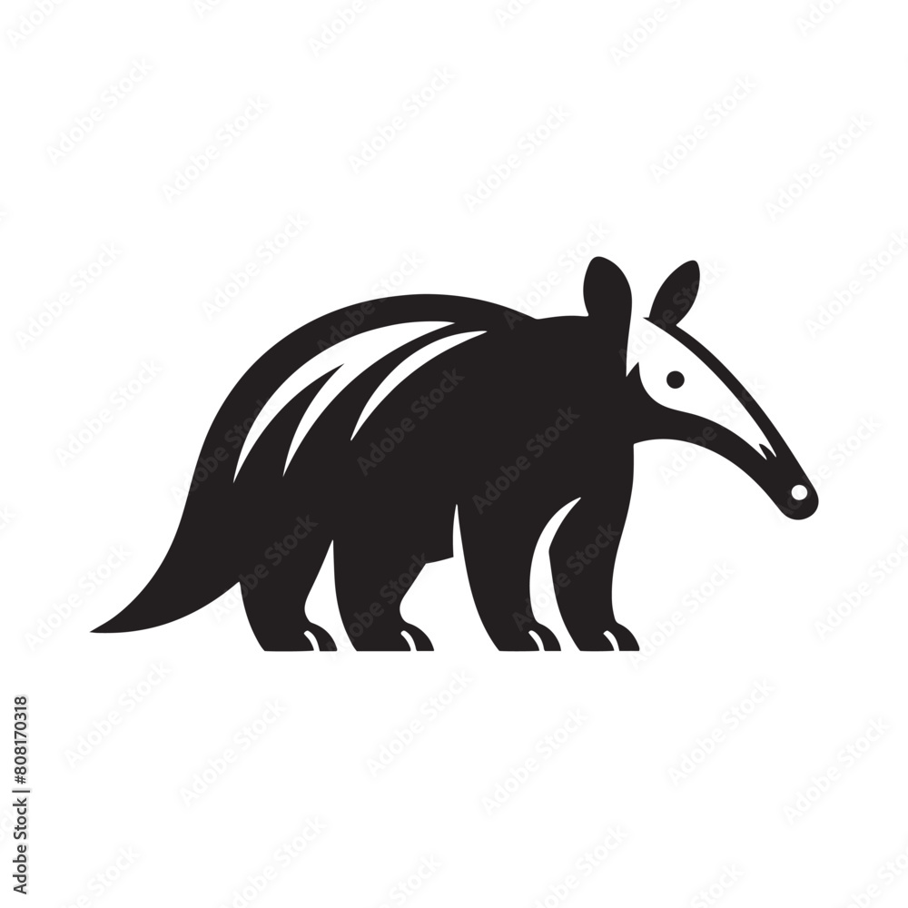 Obraz premium Beautifully illustrated aardvark silhouette design - Aardvark illustration 