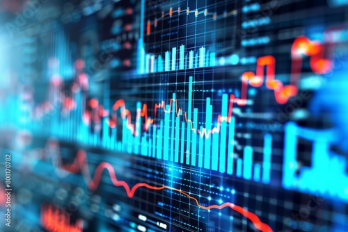 A dashboard displaying various stock market data