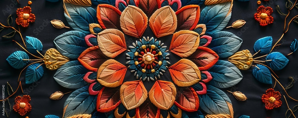 An embroidery design of an intricate mandala An embroidery design of an intricate mandala