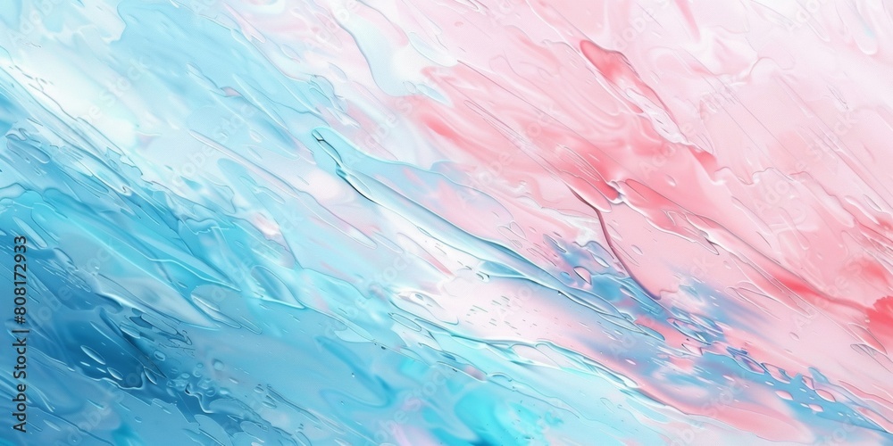 abstract background, pastel colors, light blue and pink, white, soft waves, fluid, brush strokes, oil painting.