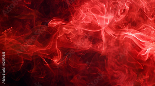 Dynamic smoke patterns in bold red, with a neon cobalt texture subtly enhancing the fiery theme.