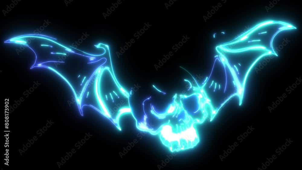 video of skull and bat wing video of skull and bat wing