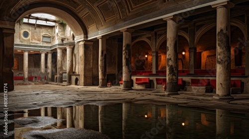 Roman bathhouse's changing room tastefully designed