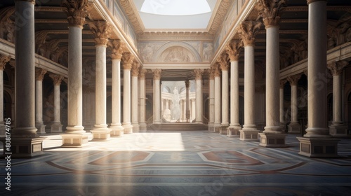 Magnificent Roman basilica s interior grand columns