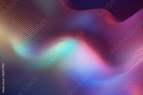 Abstract holographic background with gradient waves. Surface, ripples, reflections.