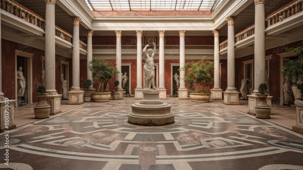 Obraz premium Roman villa's atrium featuring impluvium