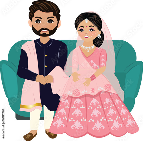 wedding couple for reception indian wedding couple illustration cute bride and groom 
